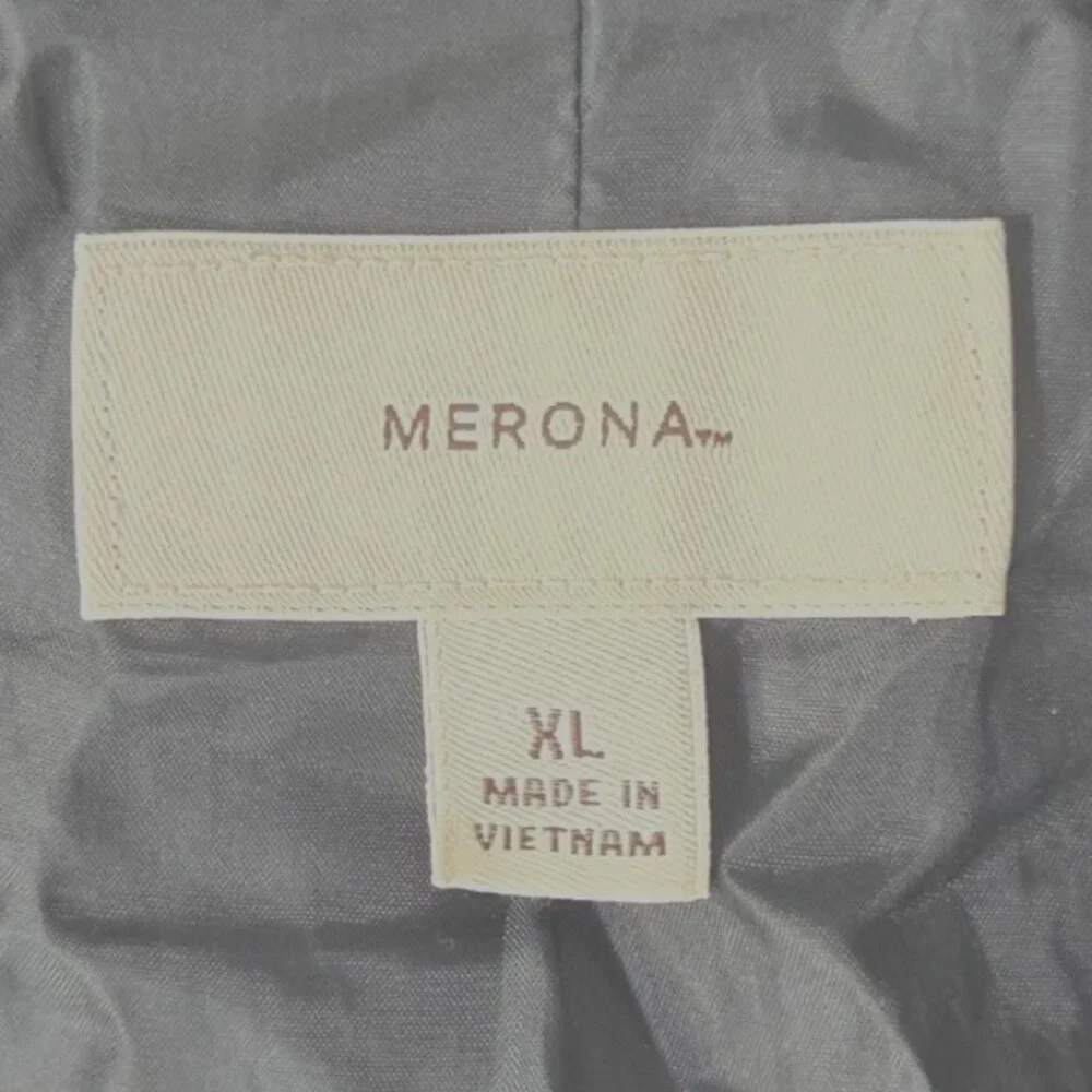 Merona Womens Charcoal Gray Double-Breasted Wool Blend Trench Coat With Belt XL - Picture 6 of 7